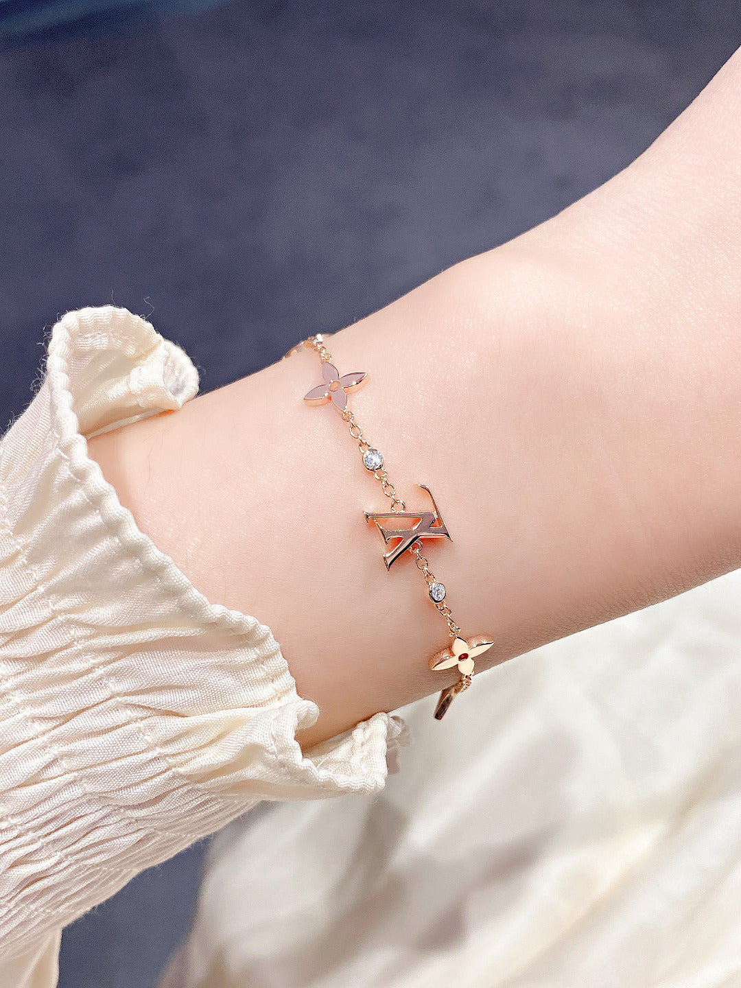 [Rose Jewels]STAR AND SUN 7 MOTIFS GOLD BRACELET