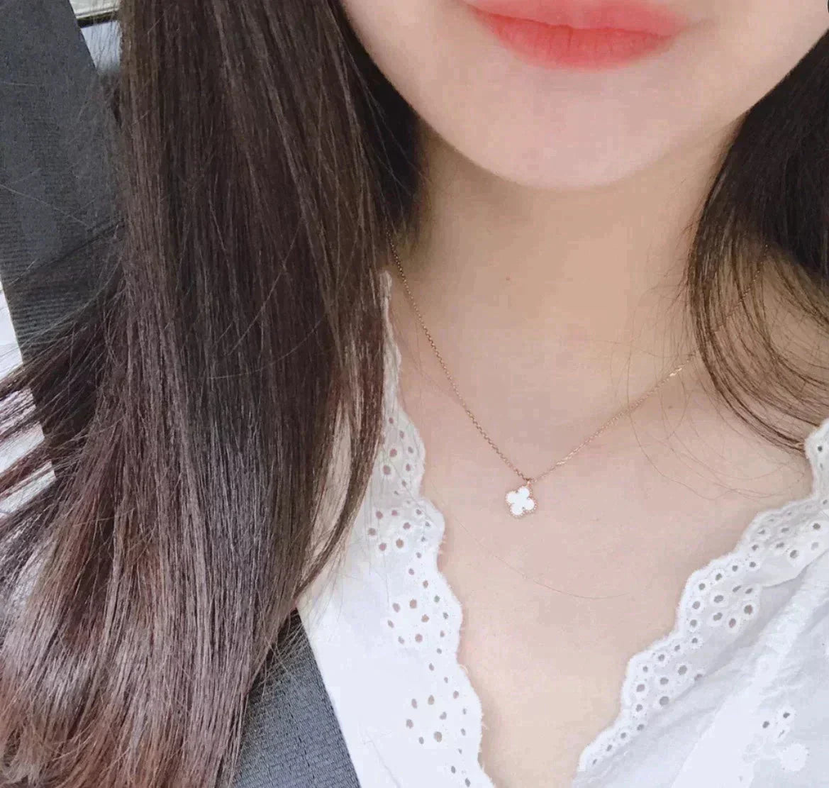 [ROSE]CLOVER MINI 9.5MM WHITE MOTHER-OF-PEARL NECKLACE