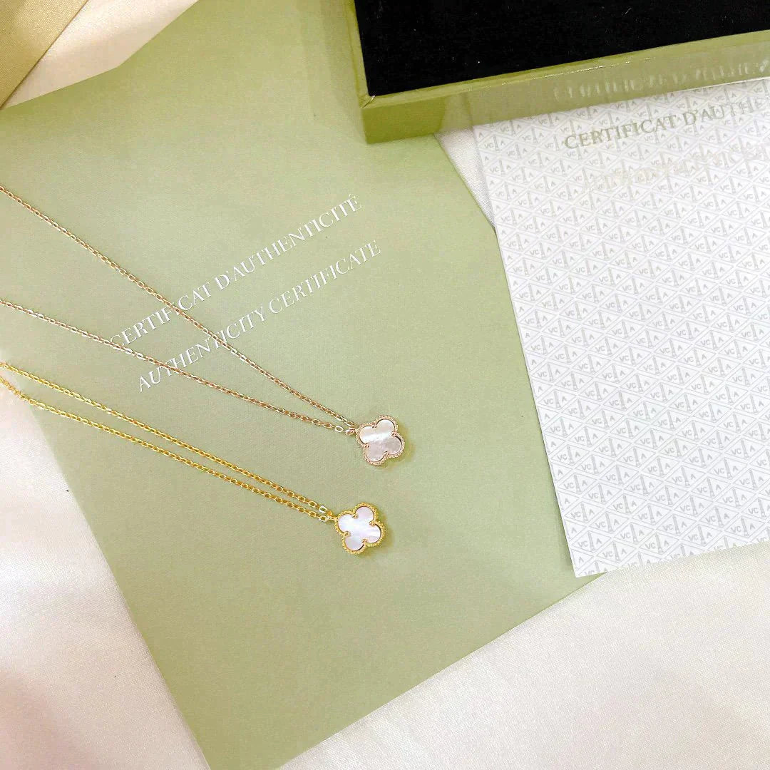 [ROSE]CLOVER MINI 9.5MM WHITE MOTHER-OF-PEARL NECKLACE