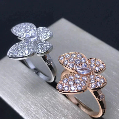 [ROSE]BUTTERFLY PINK GOLD DIAMOND RING