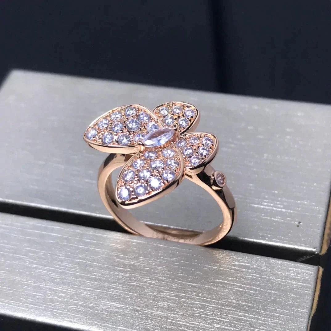 [ROSE]BUTTERFLY PINK GOLD DIAMOND RING