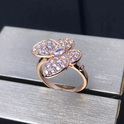 [ROSE]BUTTERFLY PINK GOLD DIAMOND RING