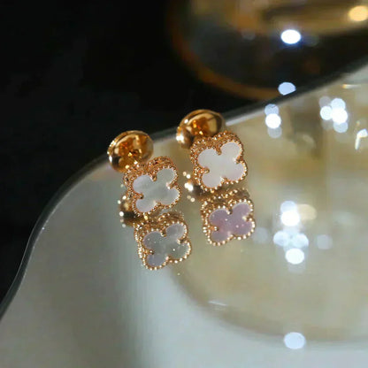 [ROSE]CLOVER MINI 9.5MM WHITE MOP EARRINGS