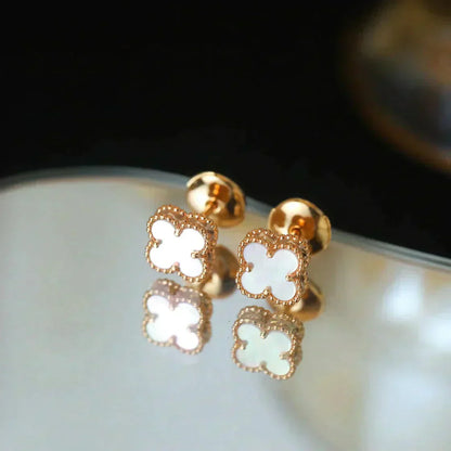 [ROSE]CLOVER MINI 9.5MM WHITE MOP EARRINGS