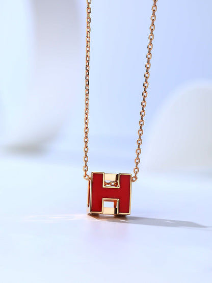 [Rose Jewels]H CAGE PINK GOLD NECKLACE