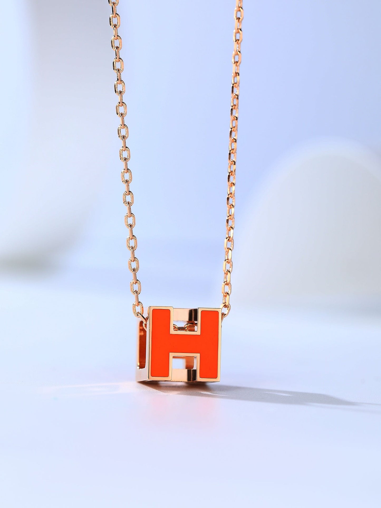 [Rose Jewels]H CAGE PINK GOLD NECKLACE