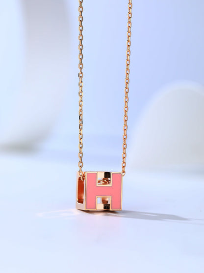 [Rose Jewels]H CAGE PINK GOLD NECKLACE