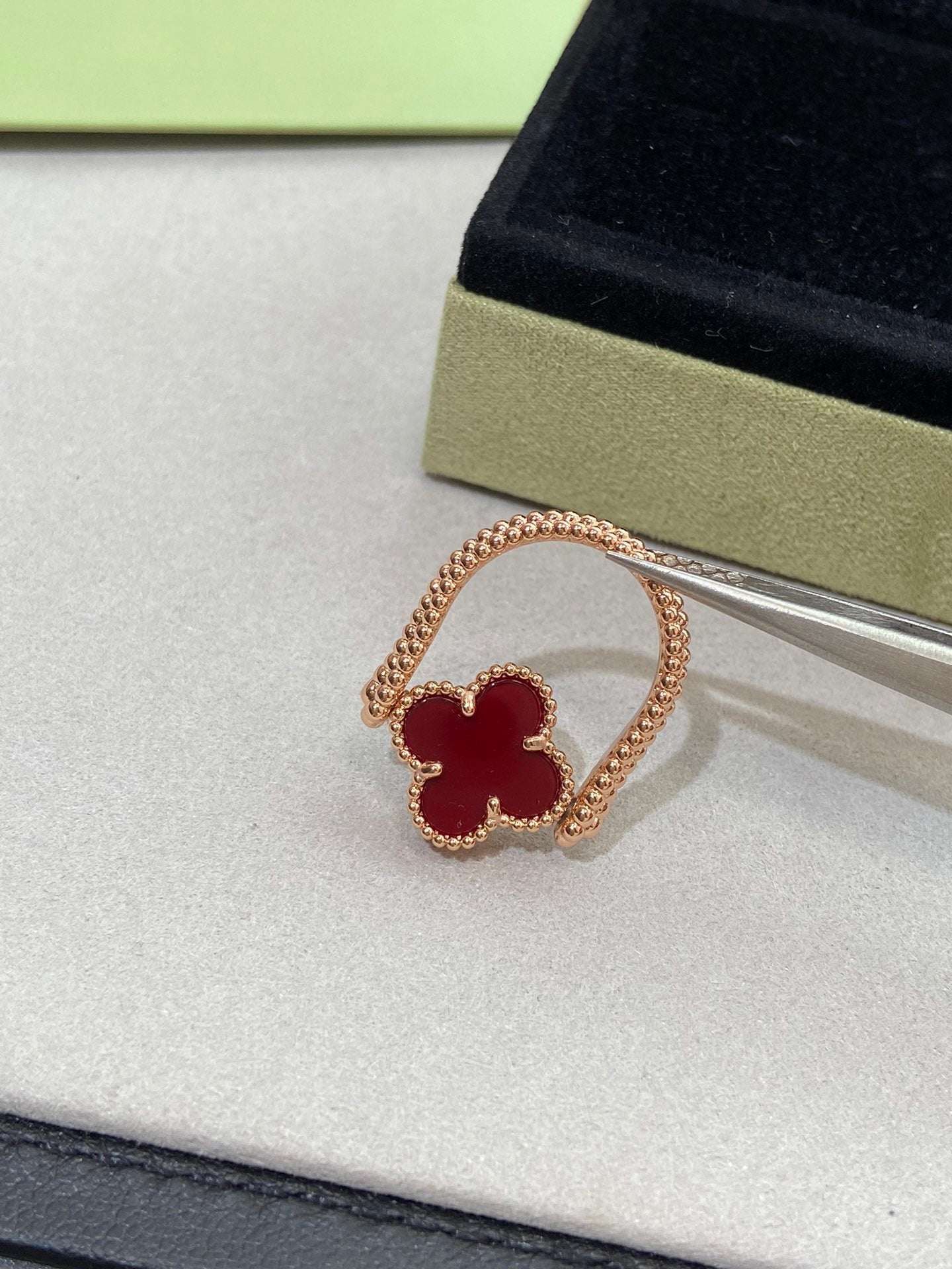 [ROSE]CLOVER RIVERSIBLE ROSE GOLD RING