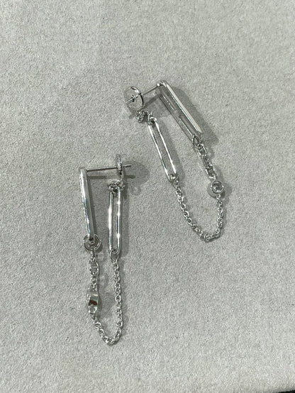 [Rose Jewels]CHAINE CHAOS DIAMOND DROP EARRINGS