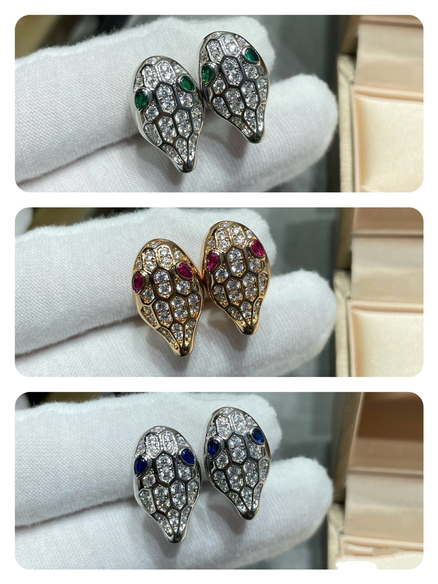 [Rose Jewels]SERPENT DIAMOND STUD EARRINGS