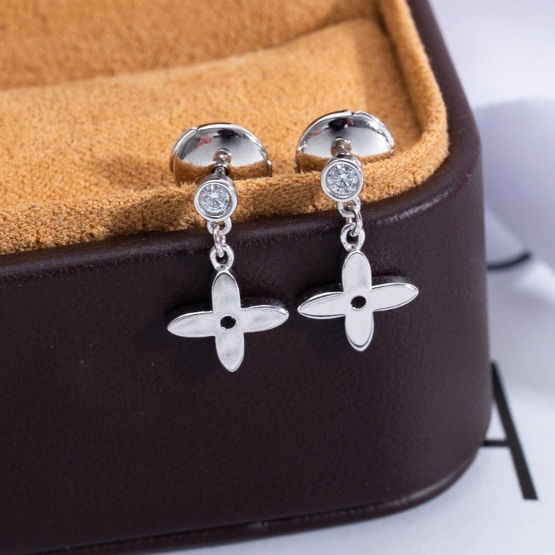 [Rose Jewels]VIDYLLE SILVER DIAMOND MINI DROP EARRINGS