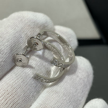 [ROSE]LOVE DIAMOND SILVER HOOP EARRINGS