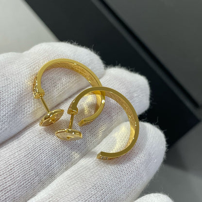 [ROSE]LOVE DIAMOND GOLD HOOP EARRINGS