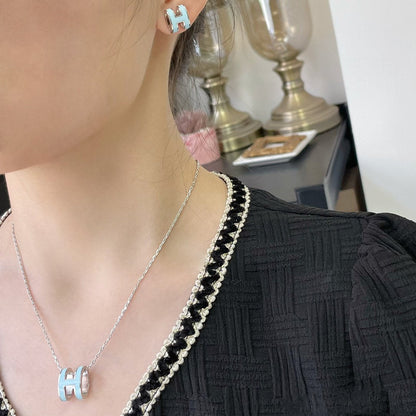 [Rose Jewels]POP H SKY BLUE NECKLACE