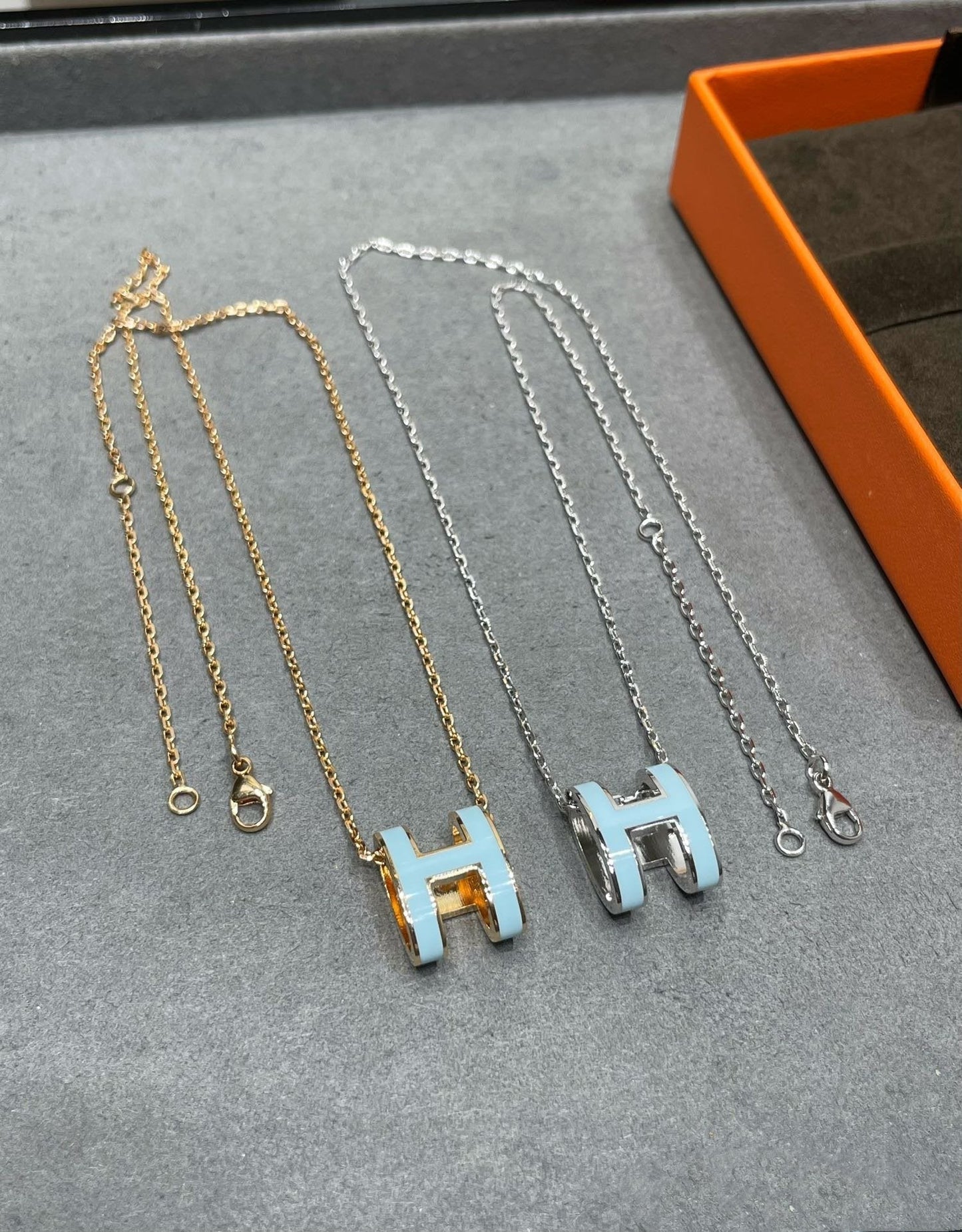 [Rose Jewels]POP H SKY BLUE NECKLACE