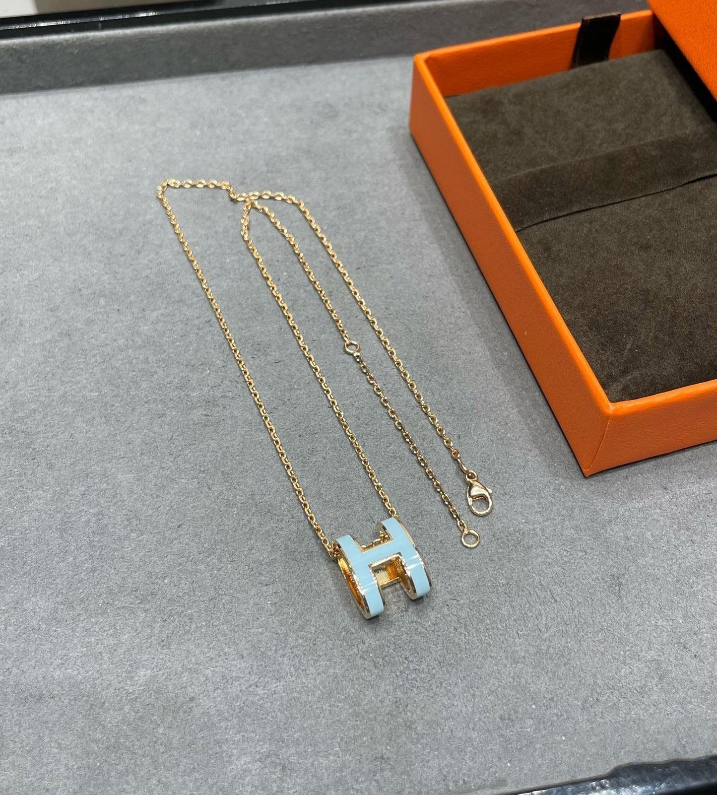 [Rose Jewels]POP H SKY BLUE NECKLACE