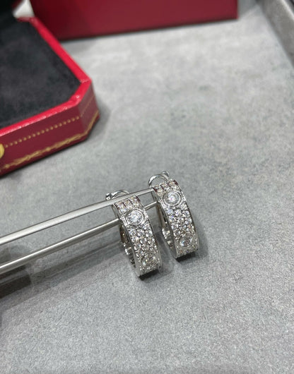 [ROSE]LOVE 5.5MM DIAMOND PAVED EARRINGS