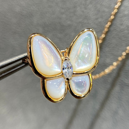 [ROSE]BUTTERFLY MOP DIAMOND NECKLACE