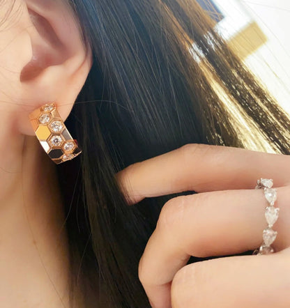 [Rose Jewels]BEE LOVE DIAMOND HOOP EARRINGS