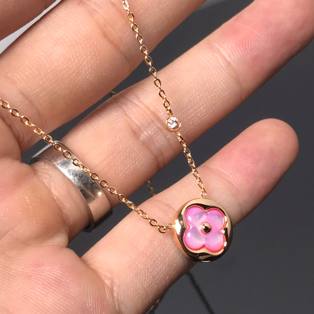 [Rose Jewels]LV FARBE BLOSSOM PINK MOP SUN GOLD HALSKETTE