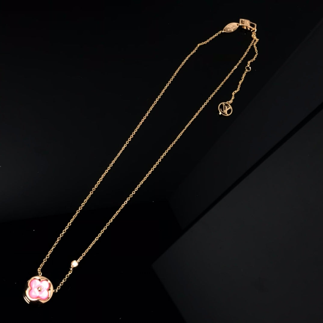 [Rose Jewels]LV FARBE BLOSSOM PINK MOP SUN GOLD HALSKETTE