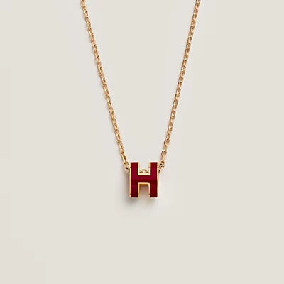 [Rose Jewels]HM CLIC RED ENAMEL GOLD NECKLACE