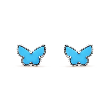 [ROSE]BUTTERFLY TURQUOISE EARRINGS SILVER