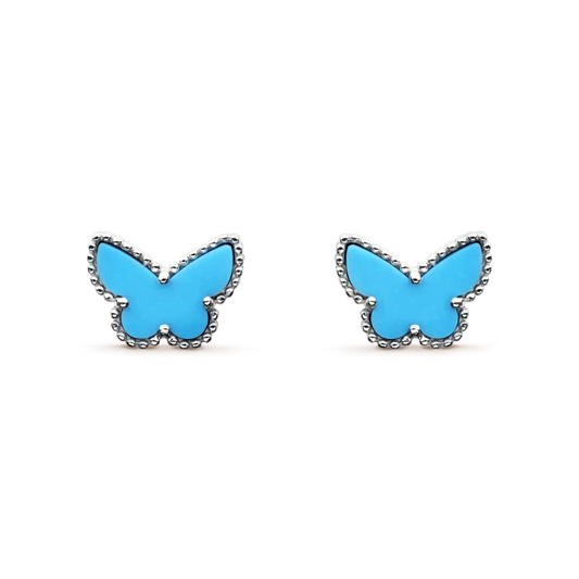 [ROSE]BUTTERFLY TURQUOISE EARRINGS SILVER