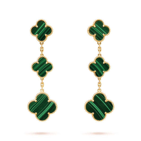 [ROSE]CLOVER MALACHITE 3 MOTIFS GOLD