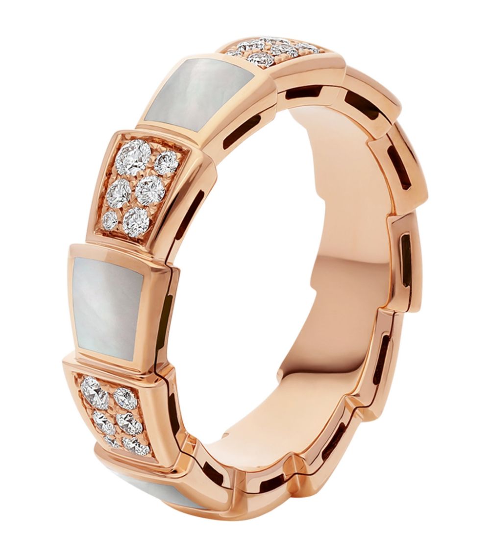 [Rose Jewels]SERPENTI RING ROSA GOLD MOP DIAMANT GEPAPERT 4MM