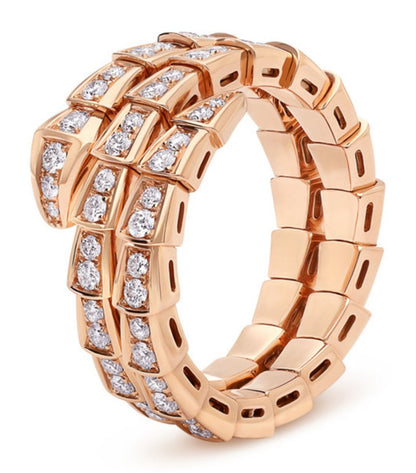 [Rose Jewels]SERPENTI RING ROSGOLD DIAMANT DOPPELREIHIG