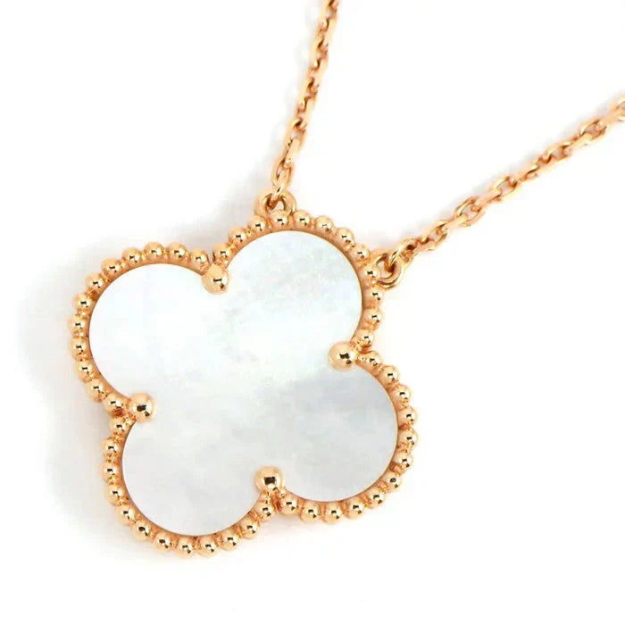 [ROSE]CLOVER  15MM WHITE MOTHER-OF-PEARL NECKLACE