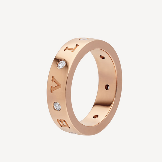 [Rose Jewels]ZERO 1 ESSENTIAL PINK GOLD BAND WITH DIAMONDS RING