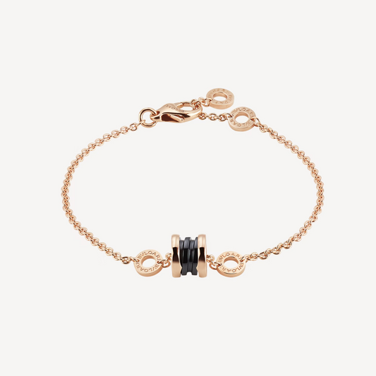 [Rose Jewels]ZERO 1 SOFT PINK GOLD AND BLACK CERAMIC BRACELET