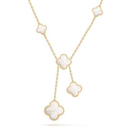 [ROSE]CLOVER MOTHER OF PEARL NECKLACE 6 MOTIF