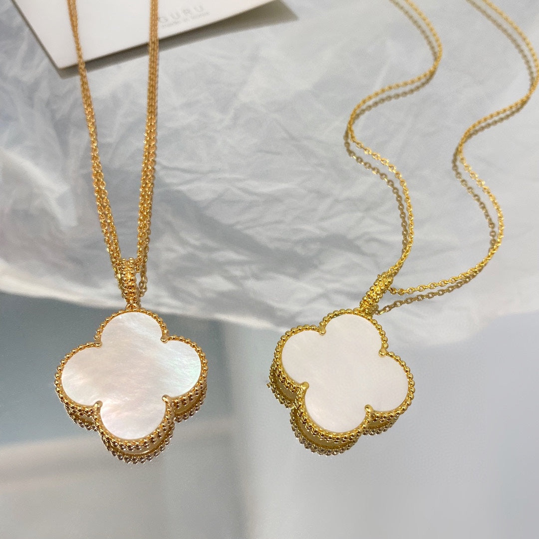 [ROSE]CLOVER 25MM MOP LARGE PENDANT NECKLACE