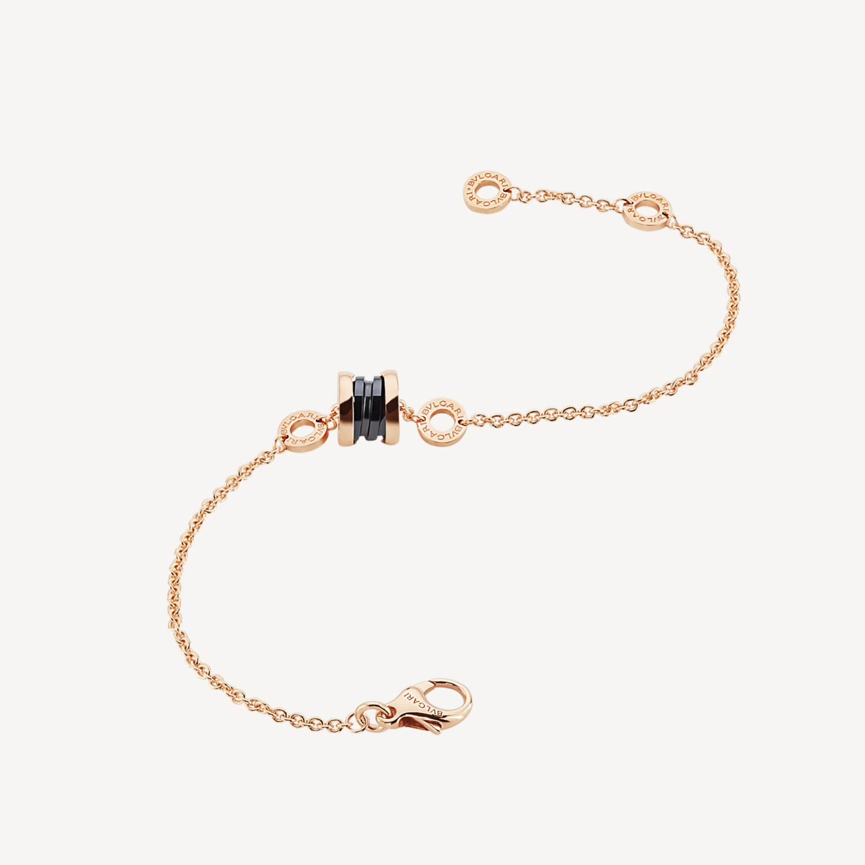 [Rose Jewels]ZERO 1 SOFT PINK GOLD AND BLACK CERAMIC BRACELET