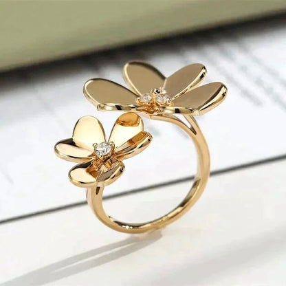 [ROSE]CLOVER COMOS GOLD DIAMOND RING