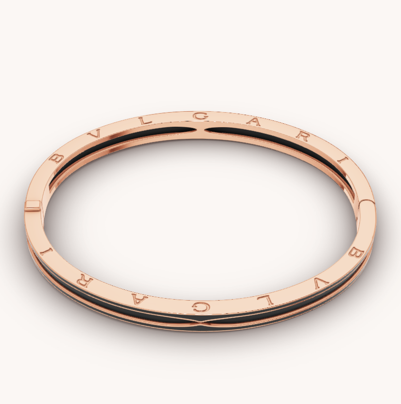 [Rose Jewels]ZERO 1 PINK GOLD WITH MATTE BLACK CERAMIC BRACELET