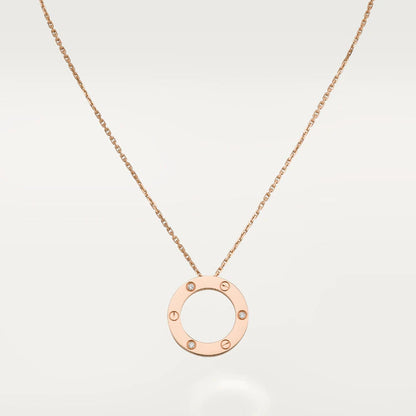 [ROSE]LOVE NECKLACE 16MM 3 DIAMONDS