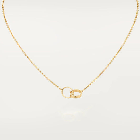 [ROSE]LOVE NECKLACE DOUBLE RING GOLD