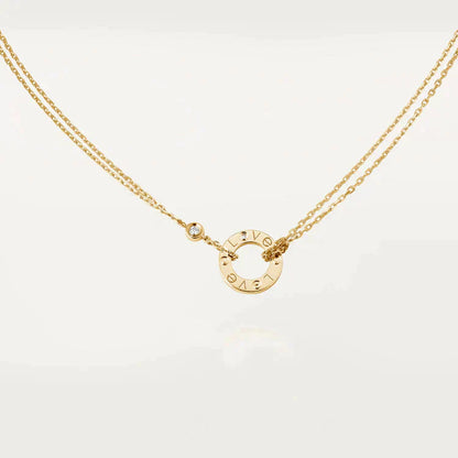 [ROSE]LOVE NECKLACE 16MM 2 DIAMONDS