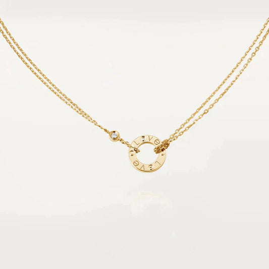 [ROSE]LOVE NECKLACE 16MM 2 DIAMONDS