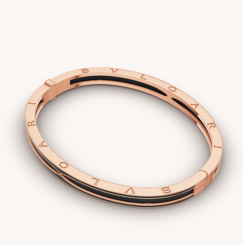 [Rose Jewels]ZERO 1 PINK GOLD WITH MATTE BLACK CERAMIC BRACELET