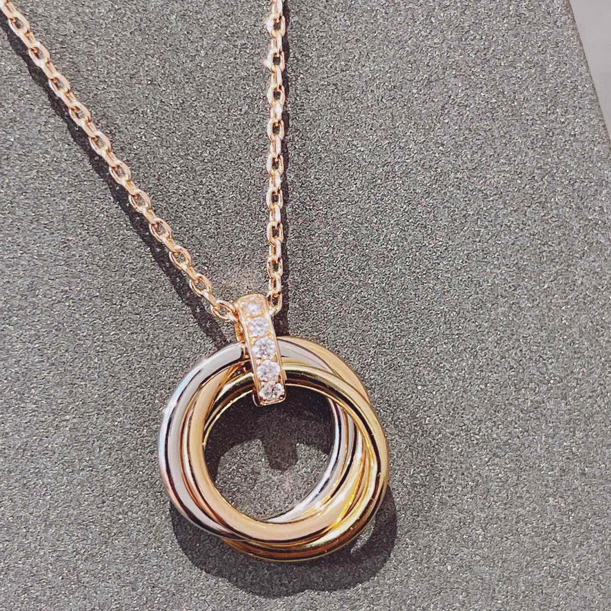 [ROSE]TRINITY NECKLACE GOLD  DIAMONDS