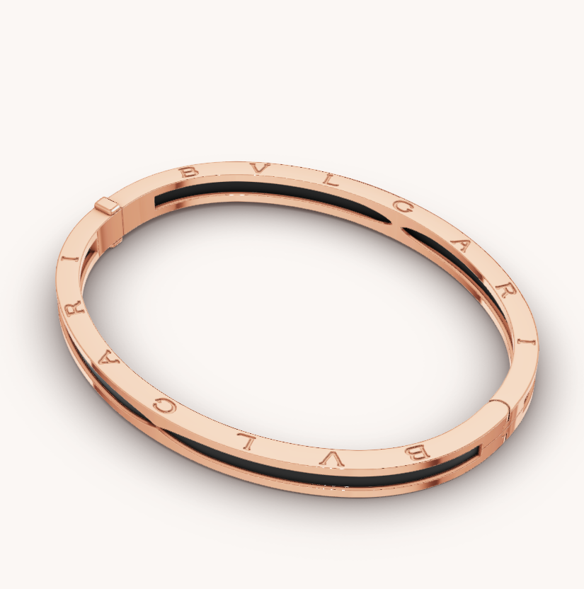 [Rose Jewels]ZERO 1 PINK GOLD WITH BLACK CERAMIC BRACELET