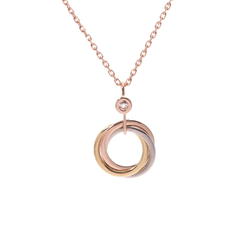 [ROSE]TRINITY SILVER GOLD PINK GOLD NECKLACE