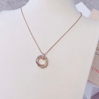 [ROSE]TRINITY NECKLACE GOLD  DIAMONDS