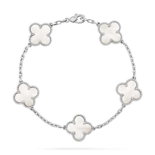 [ROSE]CLOVER SILVER MOP 5 MOTIF BRACELET