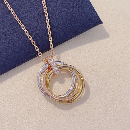 [ROSE]TRINITY NECKLACE GOLD  DIAMONDS